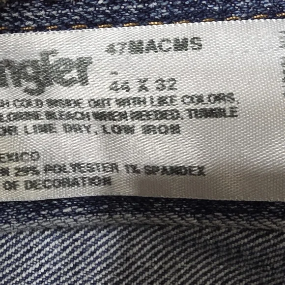 Wrangler Jeans Men's 44x32 Cowboy Cut Comfort Regular Fit 47MACMS Blue - Picture 7 of 9